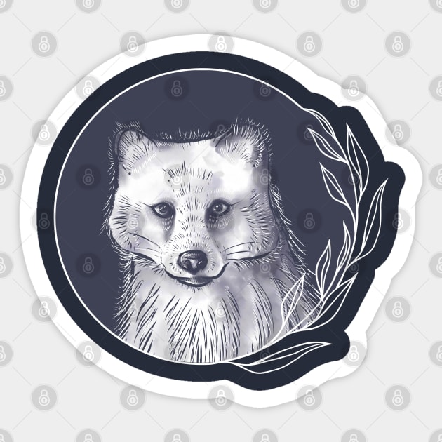 Arctic Fox (Light) Sticker by MareveDesign